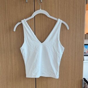 White V-Neck Women's Top